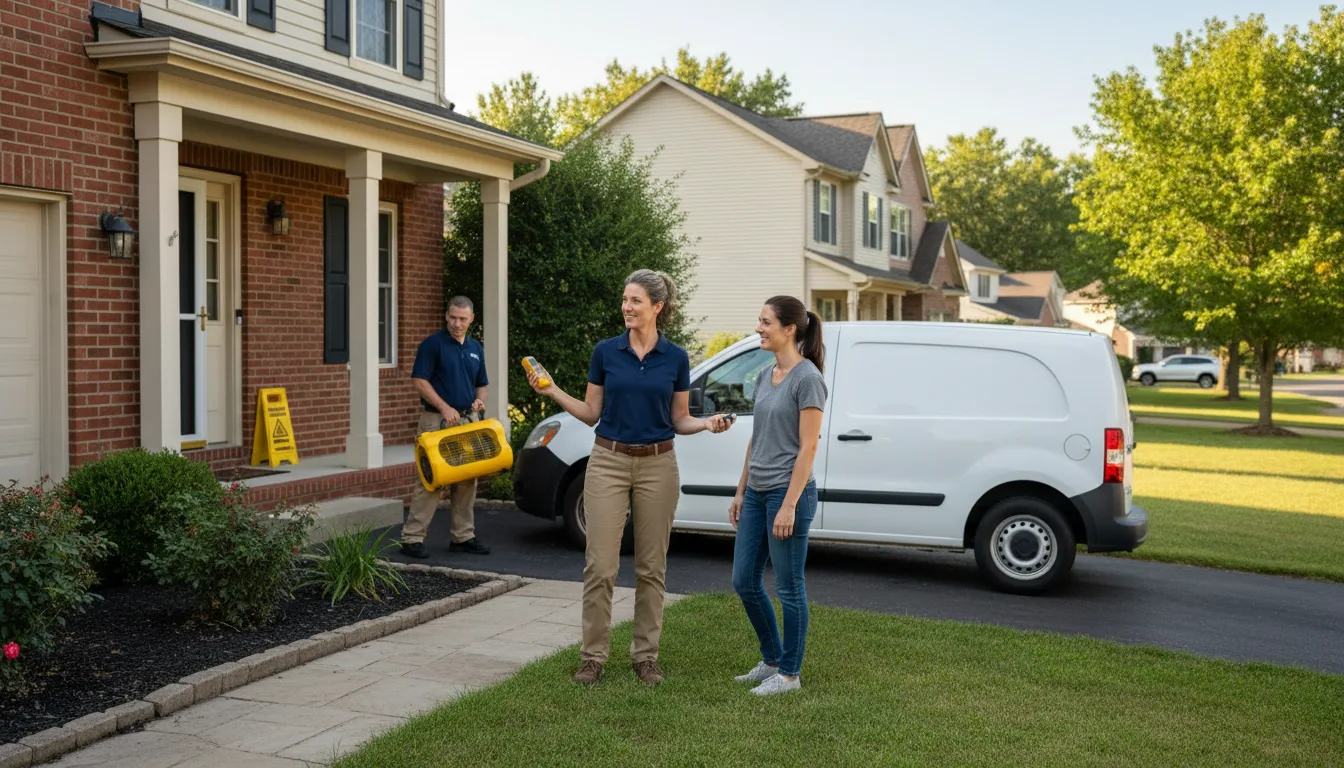 Residential water damage restoration in Sardinia, OH
